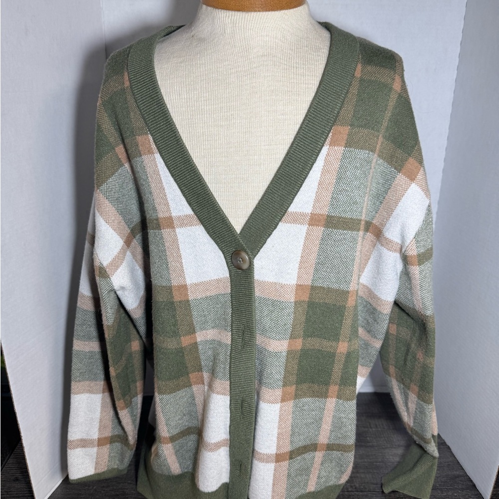 Rachel Zoe Green and Cream Knit Sweater
